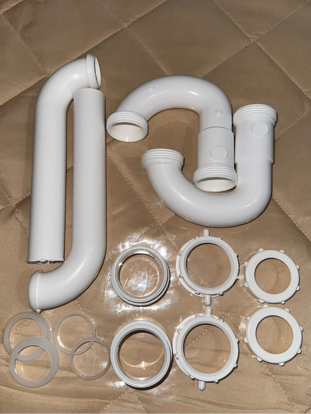 1-1/2” Sink P-Trap Drain Kit White Plastic Fits 1-1/4” & PlumbCraft Repair
